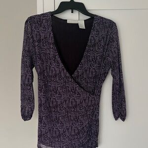 Worthington Plum Textured Wrap Top